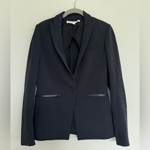 Veronica Beard Scuba Blazer Jacket Black 4 - Picture 9 of 12